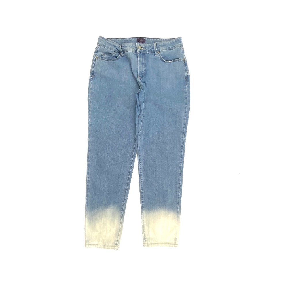 NYDJ Ankle Women's size 8 Ombre Medium Wash Blue Denim Jeans